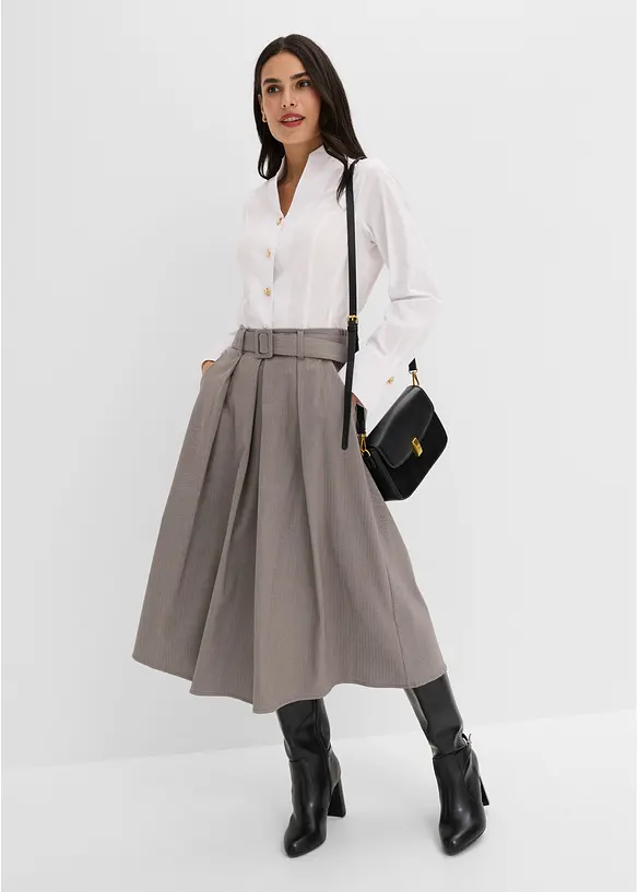 Strykefri bluse i stretchy poplin, bonprix