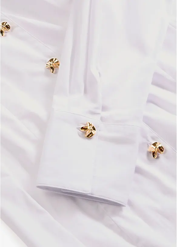 Strykefri bluse i stretchy poplin, bonprix