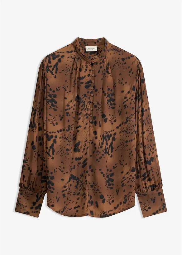 Chiffonbluse med st&aring;krage, bonprix
