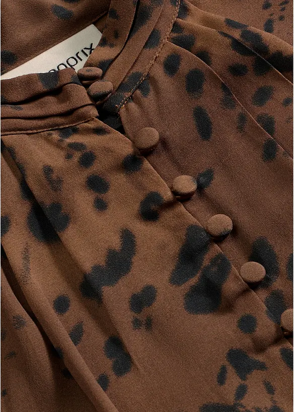 Chiffonbluse med st&aring;krage, bonprix
