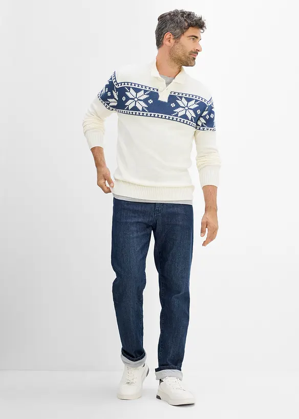 Classic fit jeans med varmende jerseyf&ocirc;r, straight, bonprix