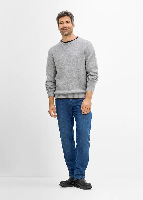 Classic fit jeans med varmende jerseyf&ocirc;r, straight, bonprix