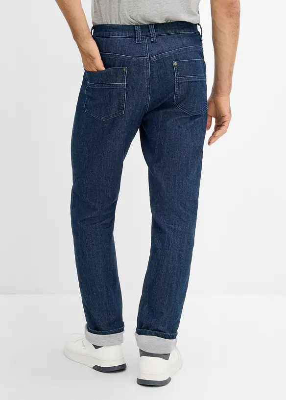 Classic fit jeans med varmende jerseyf&ocirc;r, straight, bonprix