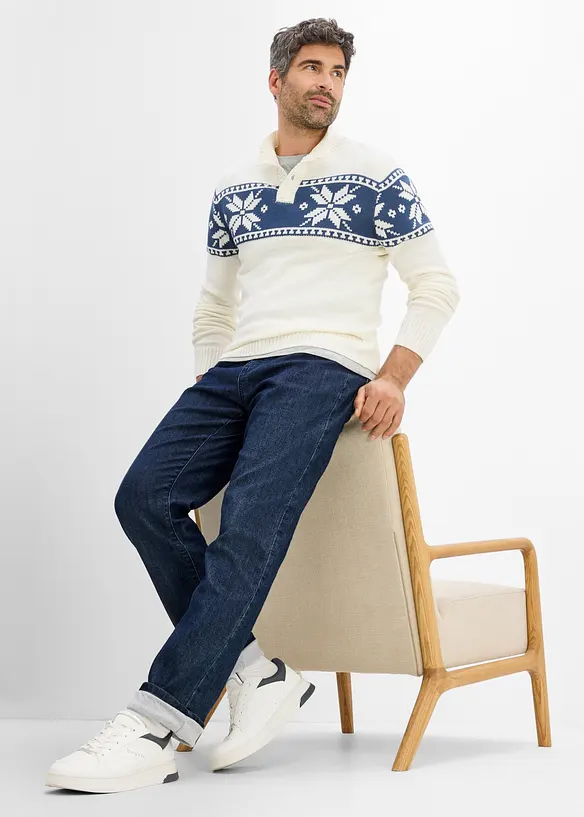Classic fit jeans med varmende jerseyf&ocirc;r, straight, bonprix