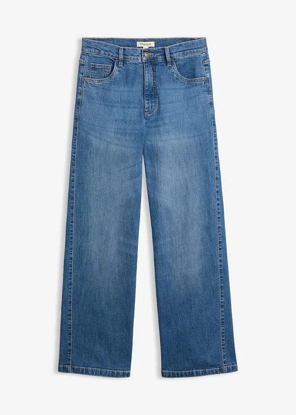 Wide leg jeans med s&oslash;mdetaljer, bonprix