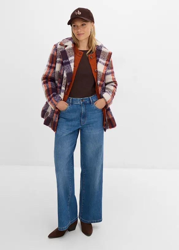 Wide leg jeans med s&oslash;mdetaljer, bonprix