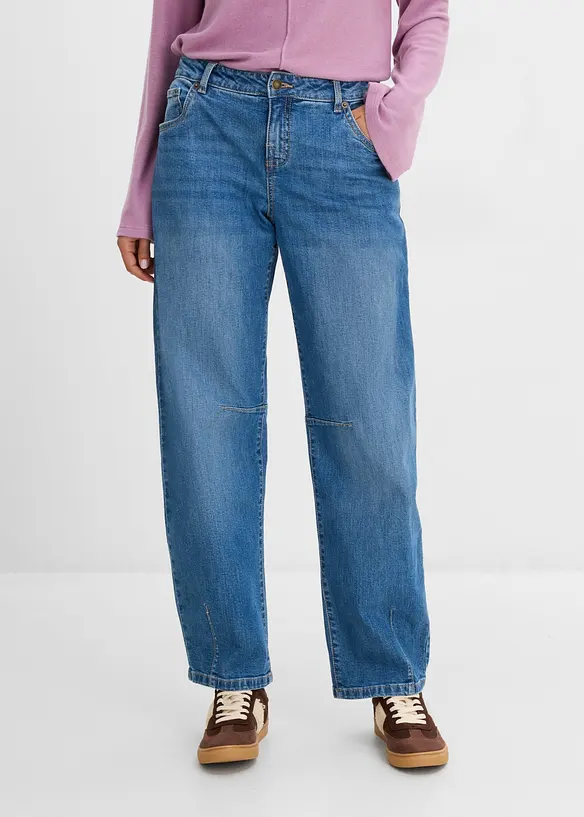Barrel jeans mid waist, bonprix