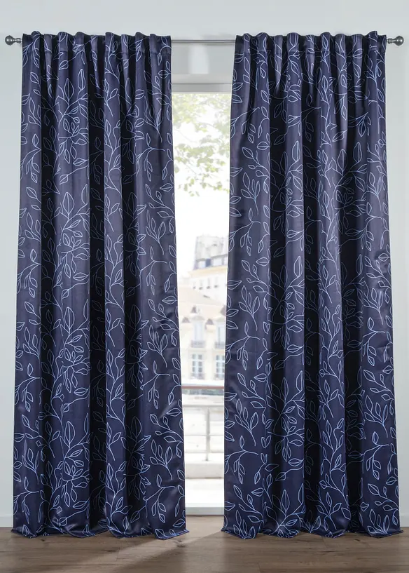 M&oslash;rkleggingsgardin med resirkulert polyester (1-pack), bonprix