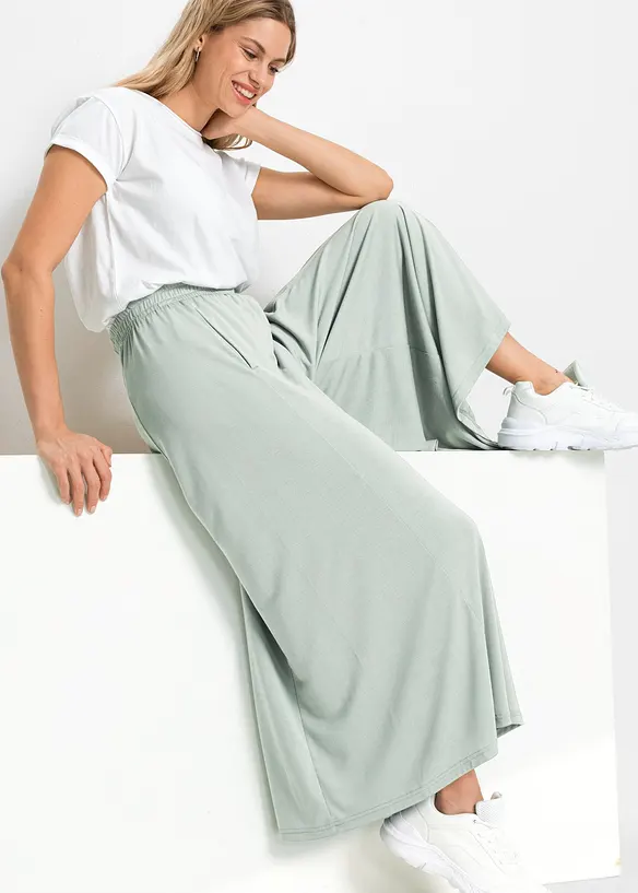 Culotte i jersey med vide ben, bonprix