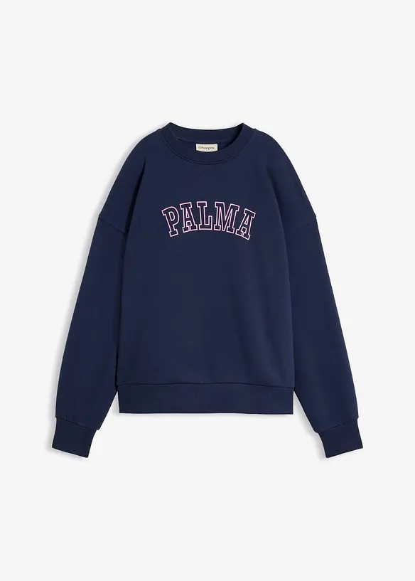 Oversized sweatshirt i bomullsmiks, bonprix