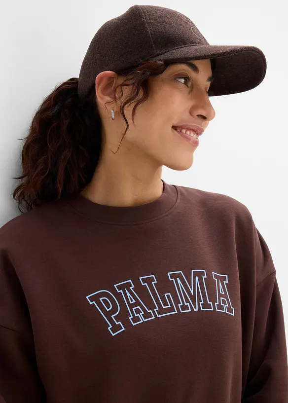 Oversized sweatshirt i bomullsmiks, bonprix