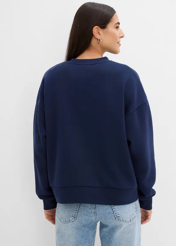 Oversized sweatshirt i bomullsmiks, bonprix