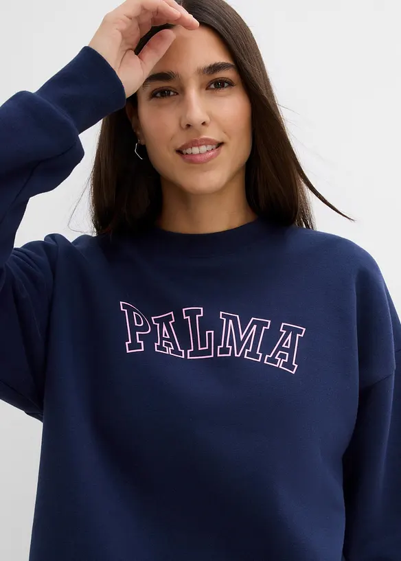Oversized sweatshirt i bomullsmiks, bonprix