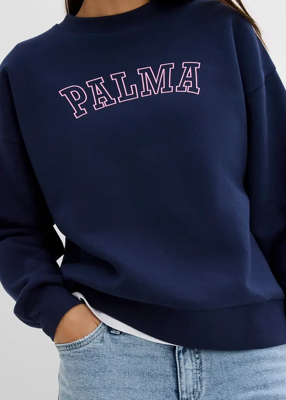 Oversized sweatshirt i bomullsmiks, bonprix