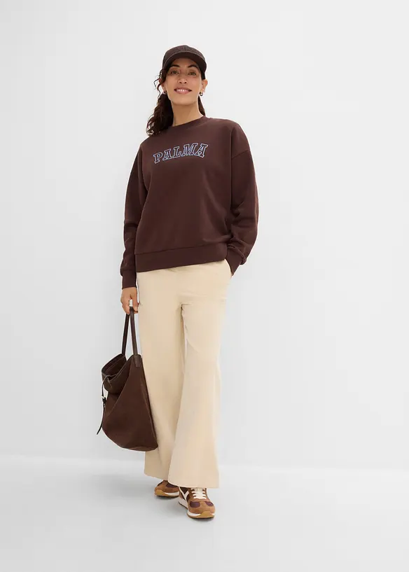 Oversized sweatshirt i bomullsmiks, bonprix
