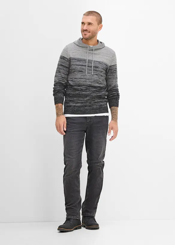 Finstrikket hettegenser i regular fit, bonprix