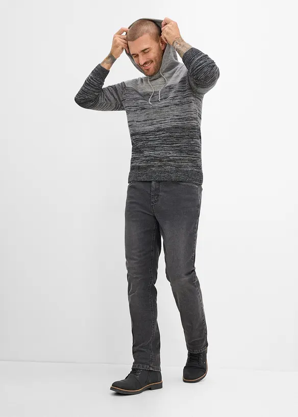 Finstrikket hettegenser i regular fit, bonprix