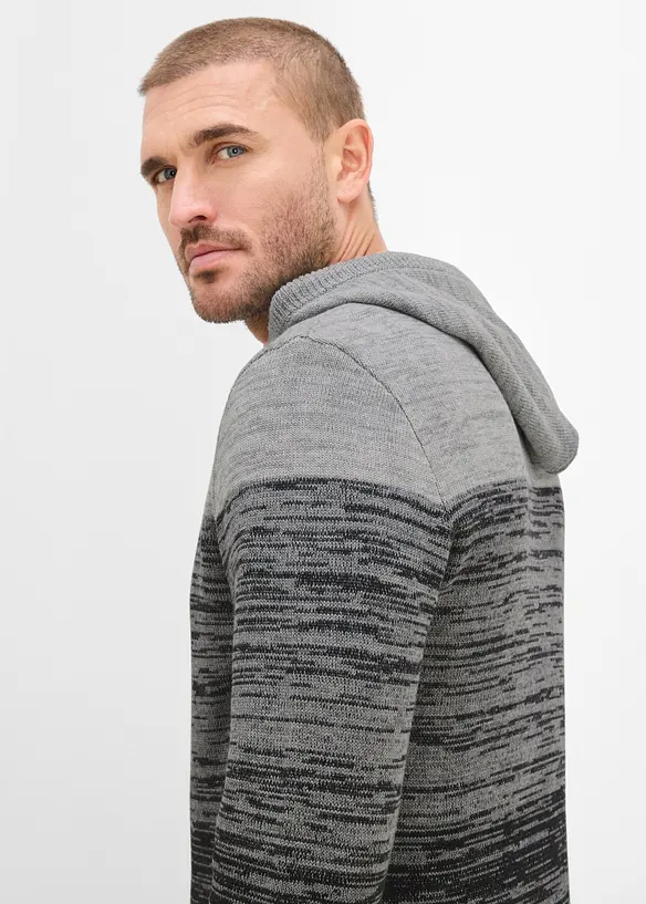 Finstrikket hettegenser i regular fit, bonprix