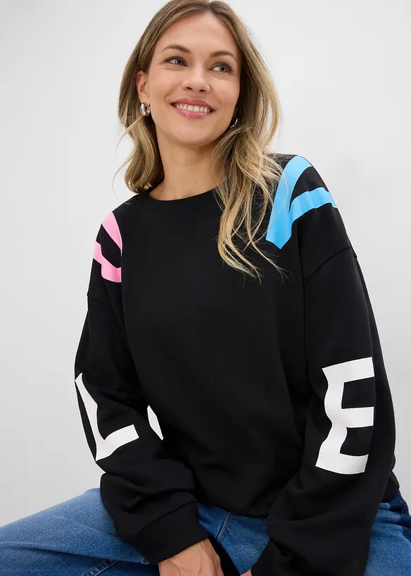Oversized sweatshirt i myk bomullsmiks, bonprix