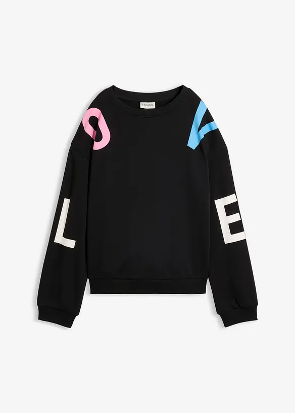 Oversized sweatshirt i myk bomullsmiks, bonprix