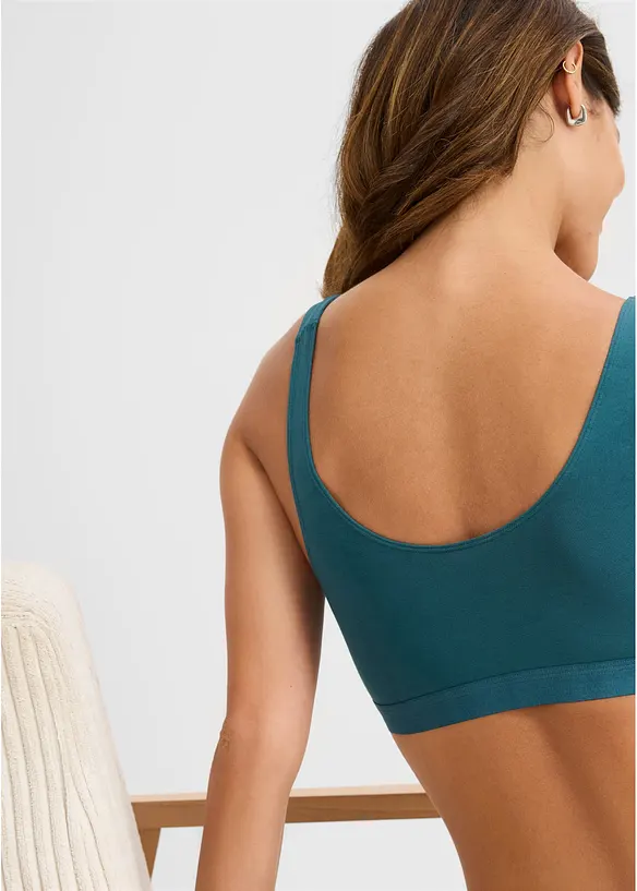 BH-topp med &oslash;kologisk bomull (3-pack), bonprix