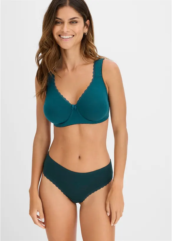 Minimizer-T-skjorte-BH med b&oslash;yler og &oslash;kologisk bomull (2-pack), bonprix