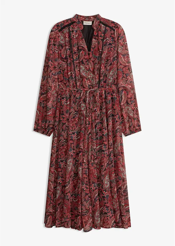 Paisleym&oslash;nstret chiffonkjole, bonprix
