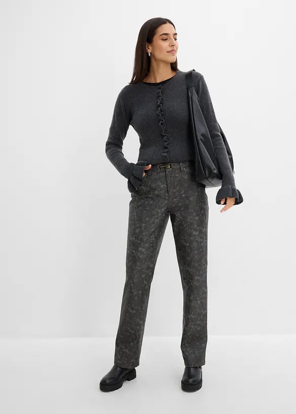 Bukse i imitert skinn og used look, bonprix