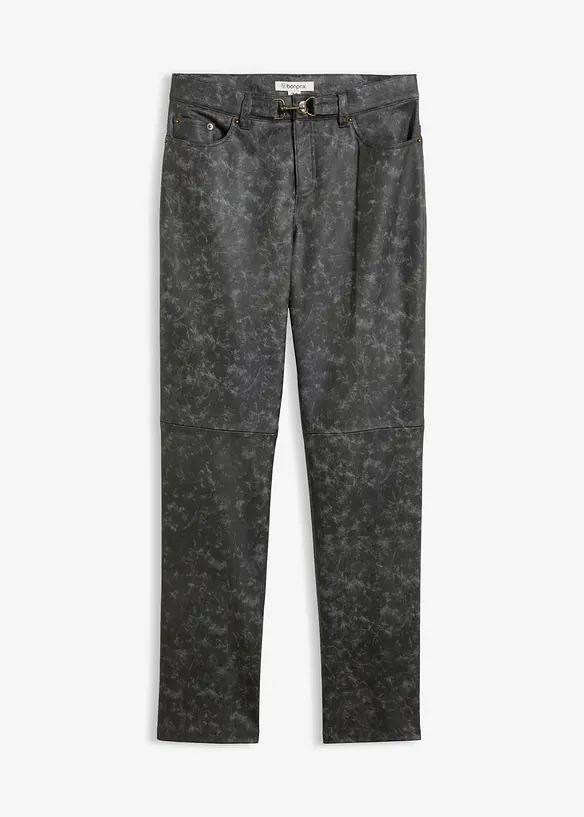 Bukse i imitert skinn og used look, bonprix