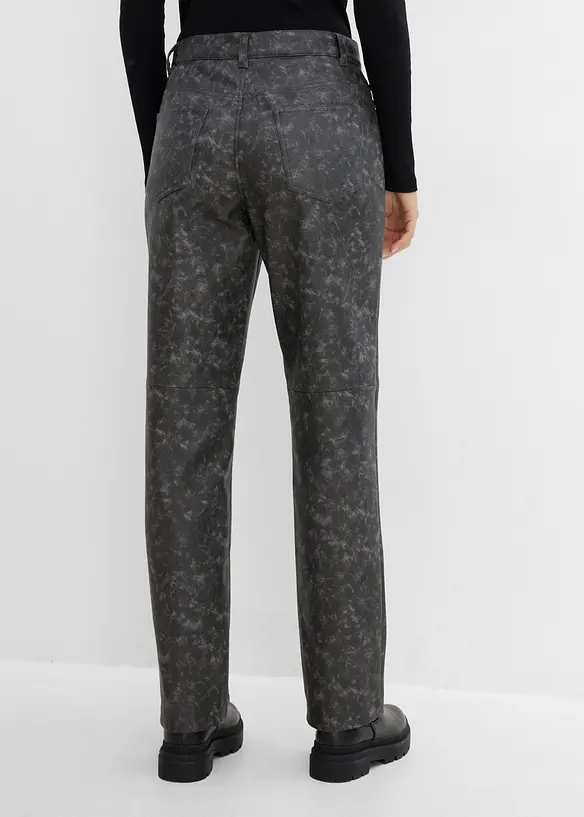 Bukse i imitert skinn og used look, bonprix