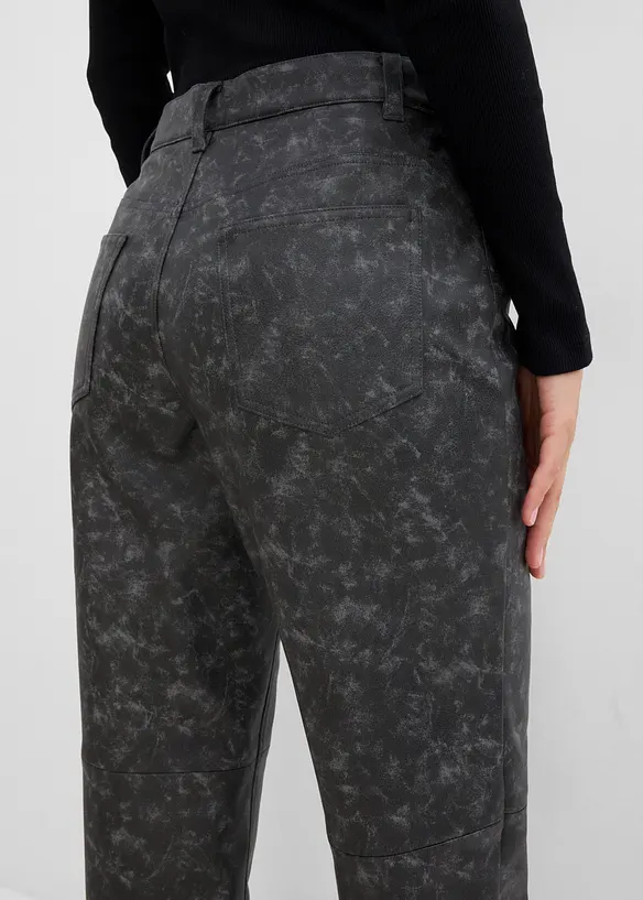 Bukse i imitert skinn og used look, bonprix