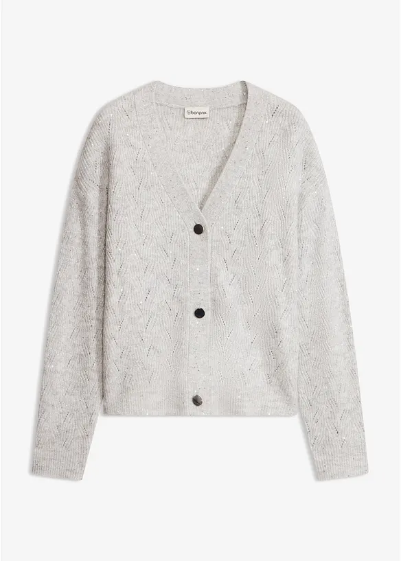 Cardigan med hullm&oslash;nster, bonprix