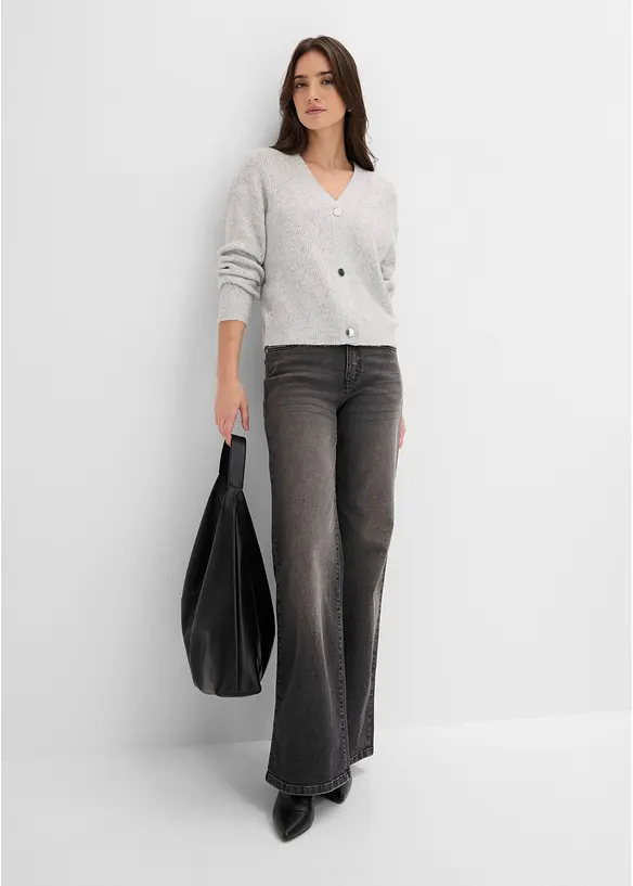 Cardigan med hullm&oslash;nster, bonprix