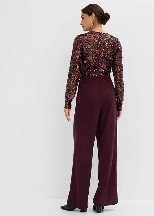 Jumpsuit med paljettbroderi, bonprix
