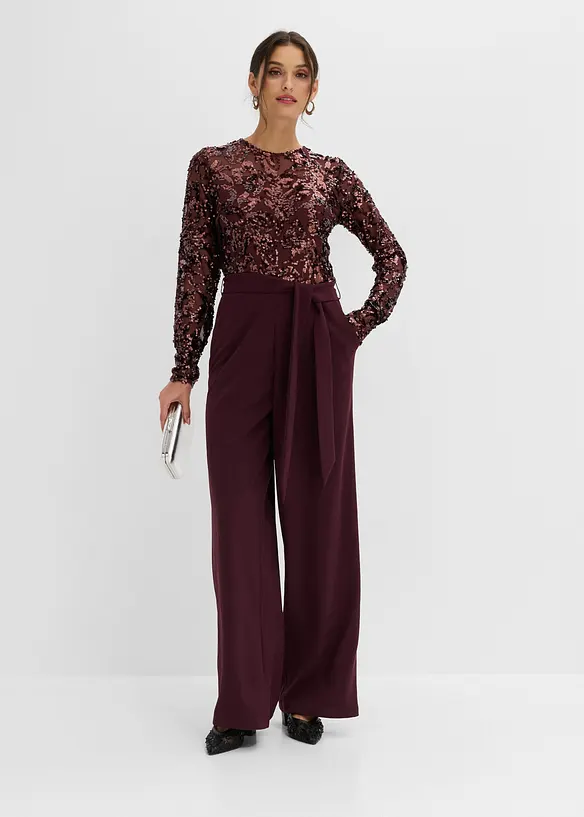Jumpsuit med paljettbroderi, bonprix