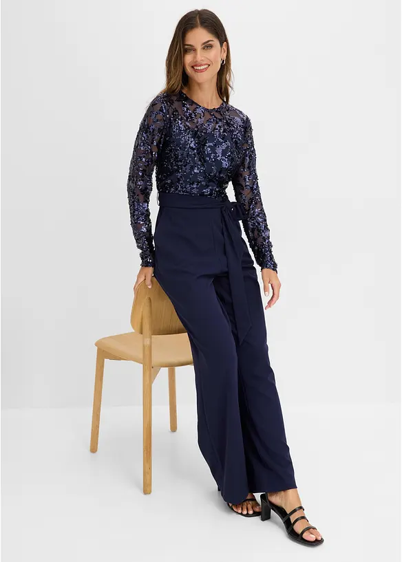 Jumpsuit med paljettbroderi, bonprix