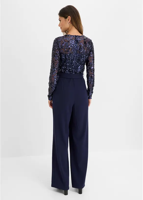 Jumpsuit med paljettbroderi, bonprix