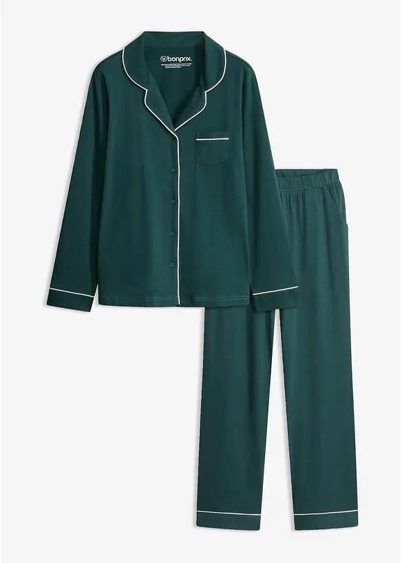 Pyjamas i myk, 100% bomull, bonprix
