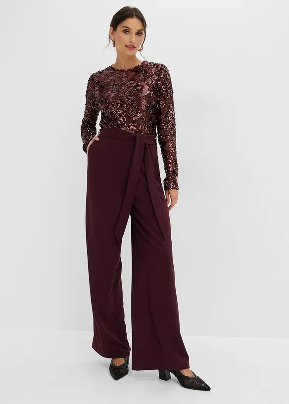 Jumpsuit med paljettbroderi, bonprix