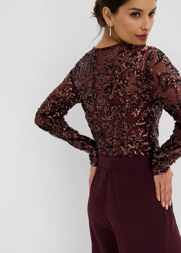 Jumpsuit med paljettbroderi, bonprix
