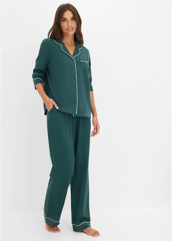 Pyjamas i myk, 100% bomull, bonprix
