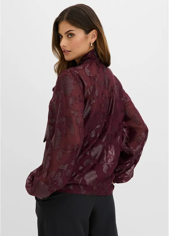 Sl&oslash;yfe-bluse med broderi, bonprix