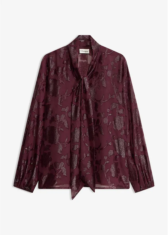 Sl&oslash;yfe-bluse med broderi, bonprix