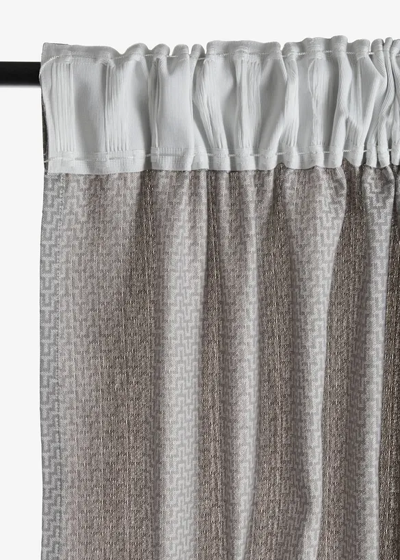 Jacquardvevd gardin i &oslash;kologisk bomull (1-pack), bonprix