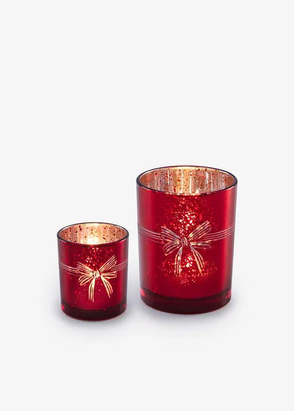 Telysholder med julesl&oslash;yfe (2-delt sett), bonprix