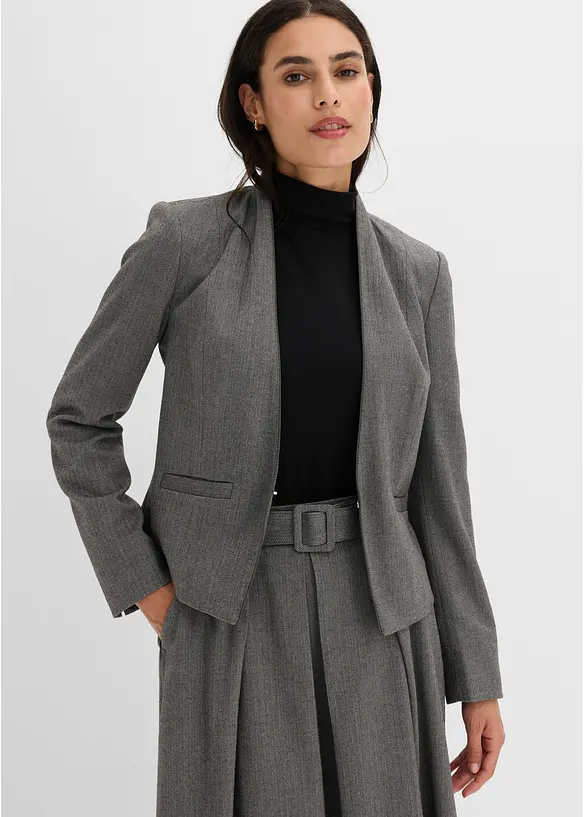 Blazer med fiskebensm&oslash;nster i ullstil, bonprix