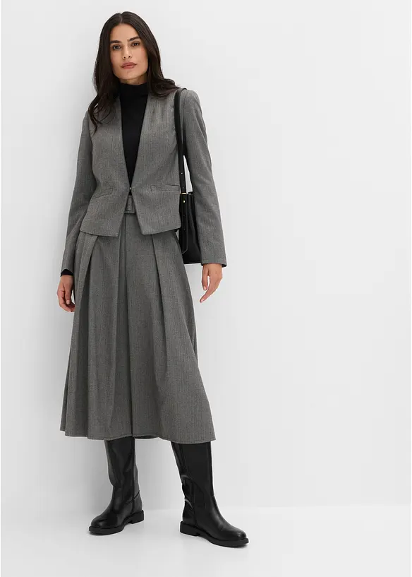 Blazer med fiskebensm&oslash;nster i ullstil, bonprix