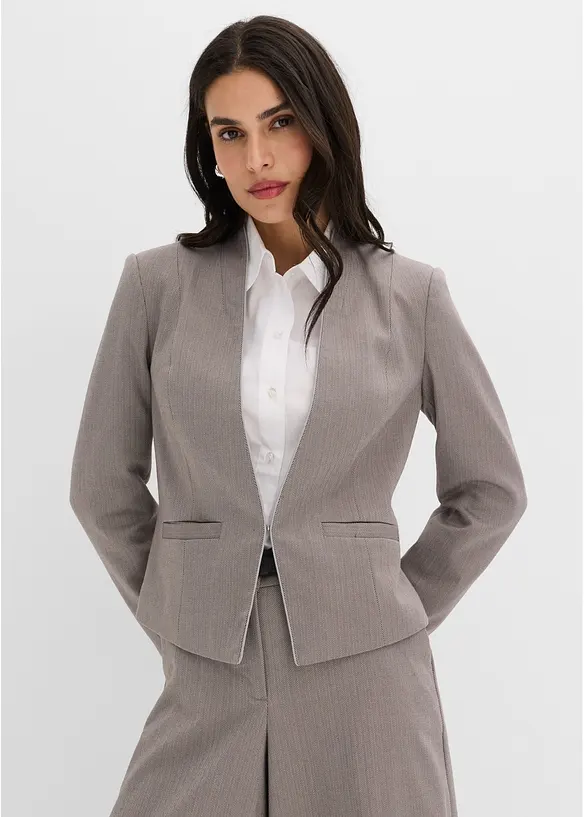 Blazer med fiskebensm&oslash;nster i ullstil, bonprix