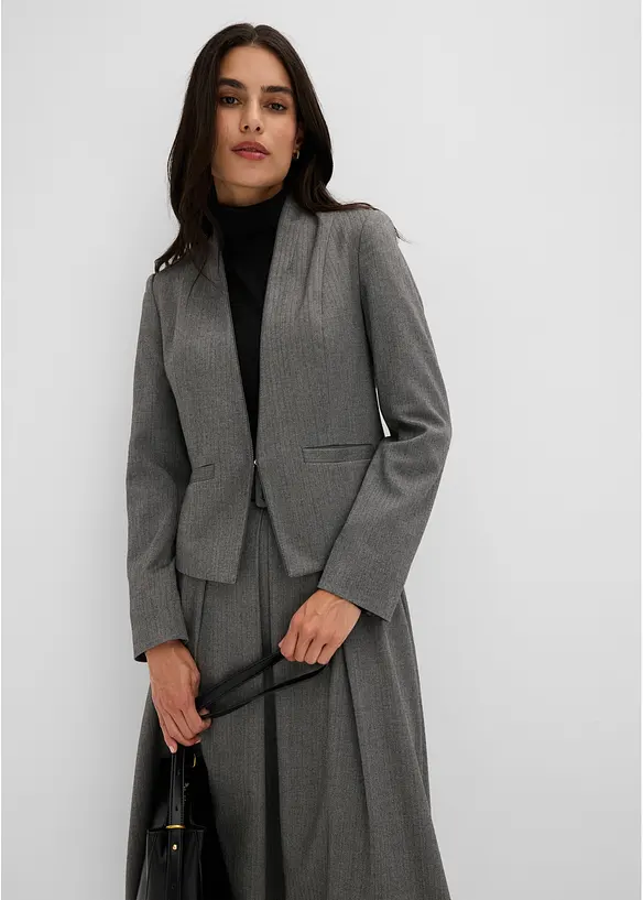 Blazer med fiskebensm&oslash;nster i ullstil, bonprix