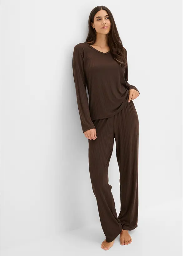 Pyjamas i myk pointellejersey, bonprix